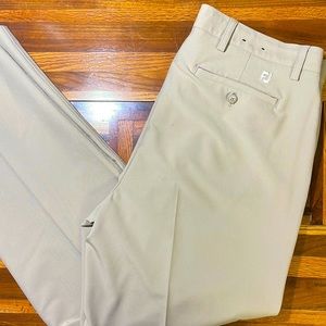 FootJoy mens 35x32 light tan flat front khaki golf pants EUC